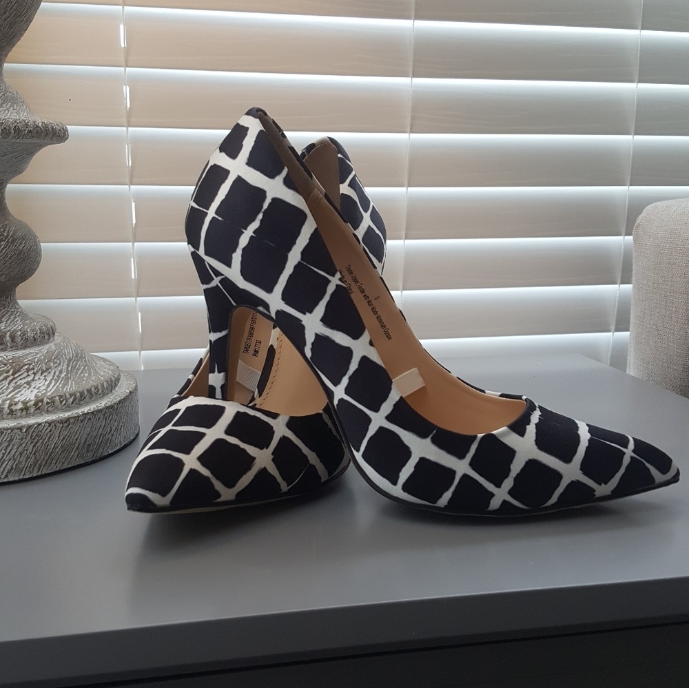 Adam Lippes Black White Heels Size 8